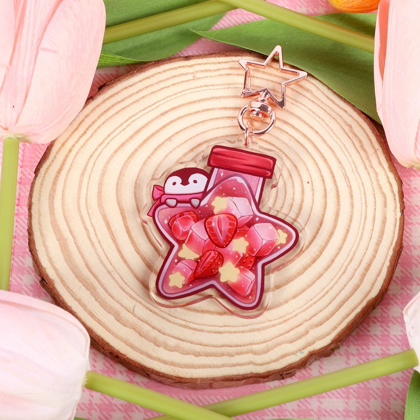 Star Galaxy Bottle Drink Acrylic Keychain