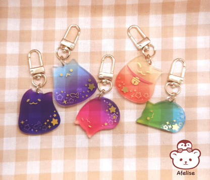 Mystery Bag Gummy Cats Transparent Gradient Acrylic Keychain