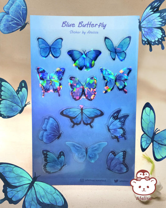 Blue Emperor Butterfly Sticker Sheet