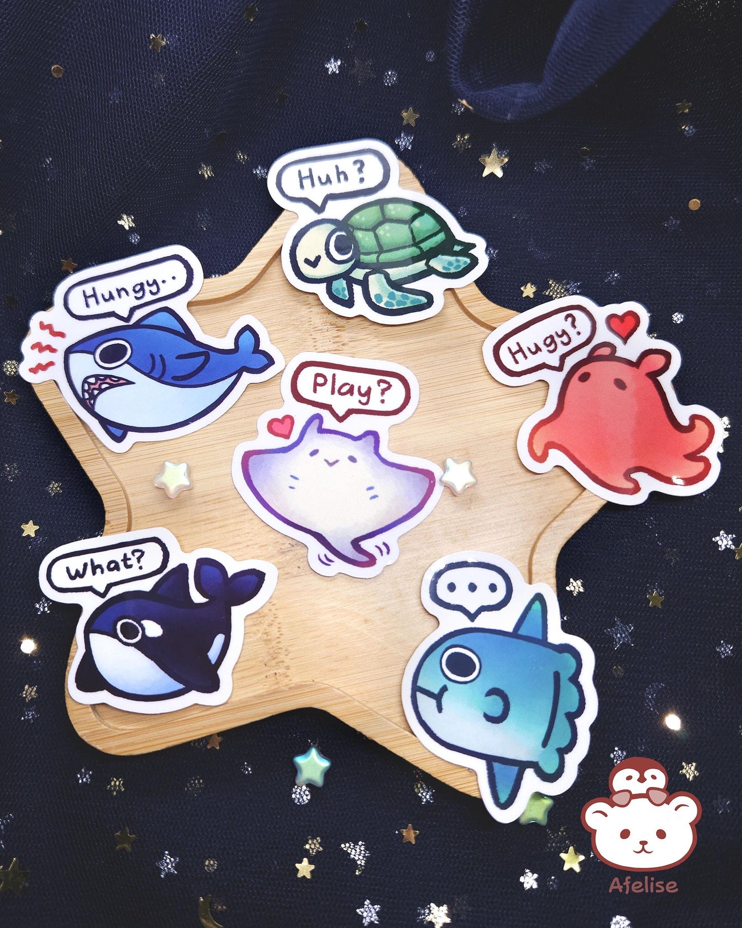 Fishie Friends Transparent Glossy Sticker