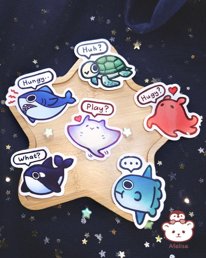 Fishie Friends Transparent Glossy Sticker