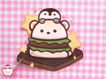 Polar Bear Food Art Transparent Die Cut Stickers
