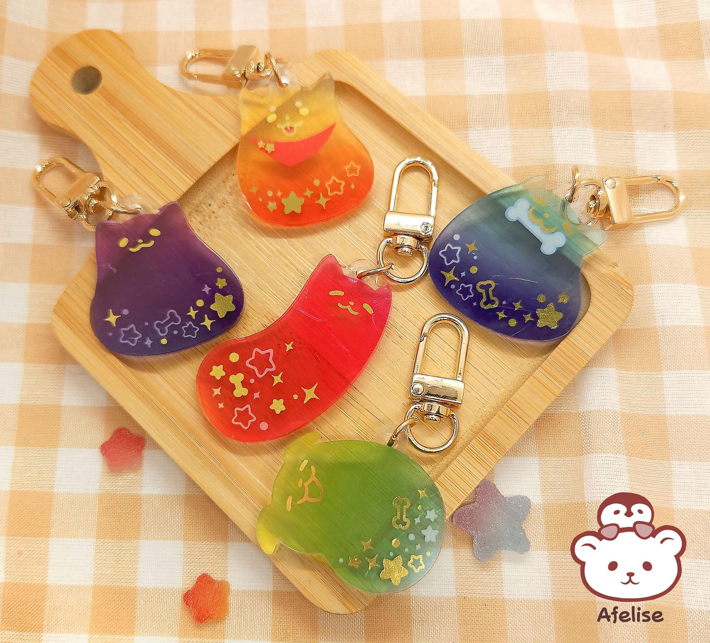 Mystery Bag Gummy Pup Transparent Gradient Acrylic Keychain
