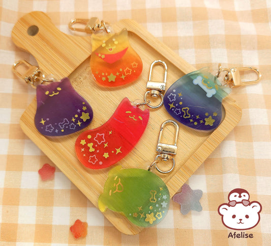 Mystery Bag Gummy Pup Transparent Gradient Acrylic Keychain