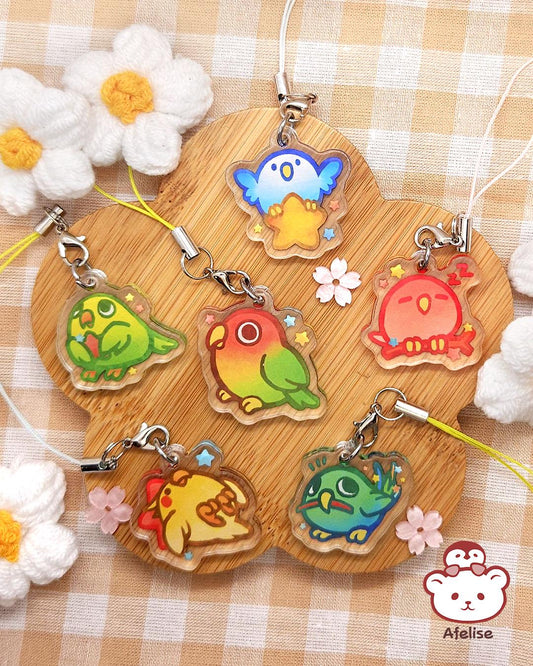 Lil Parrots Acrylic Phone Charm Strap