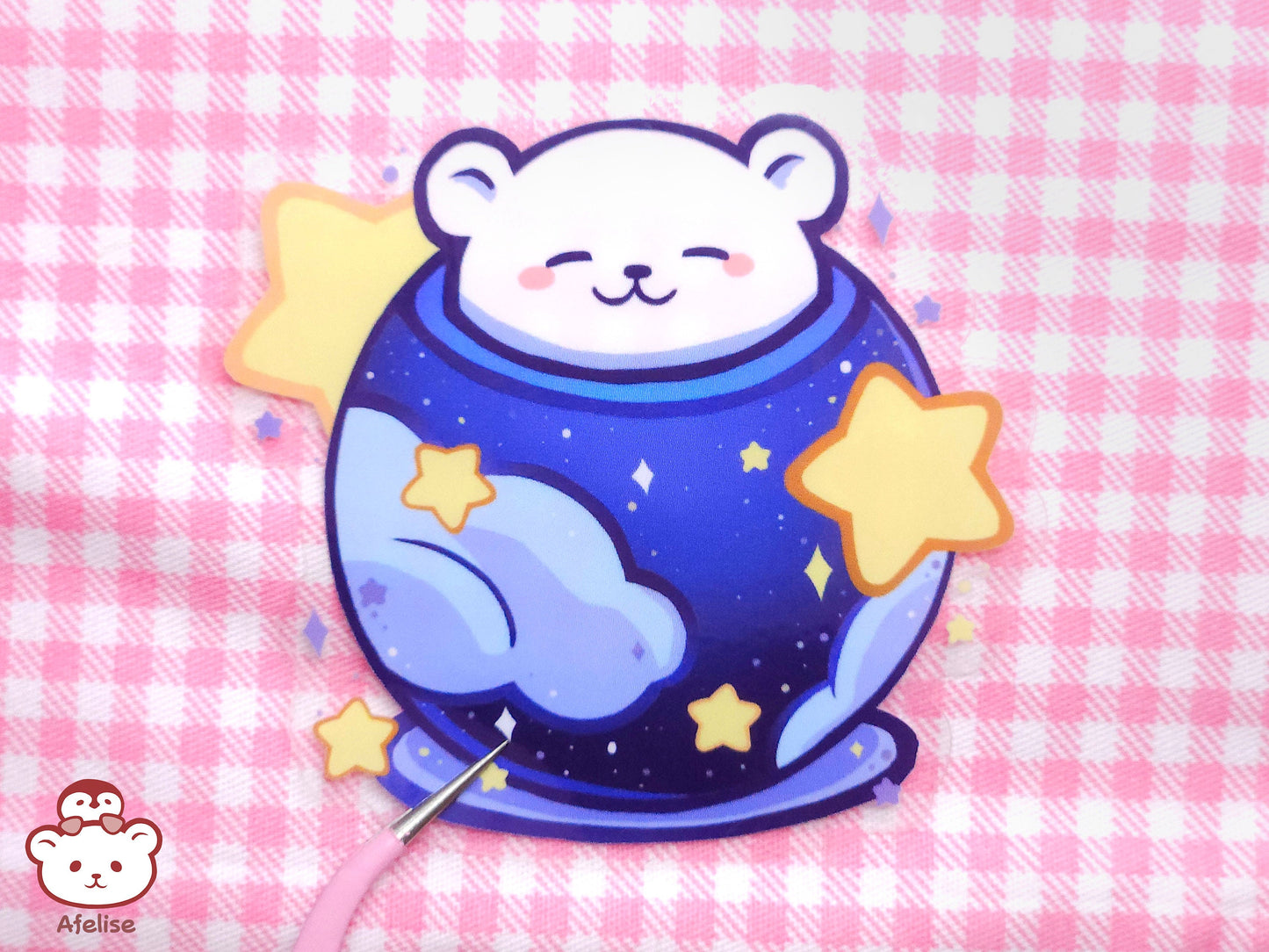 Polar Bear Food Art Transparent Die Cut Stickers