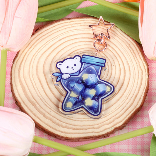 Star Galaxy Bottle Drink Acrylic Keychain