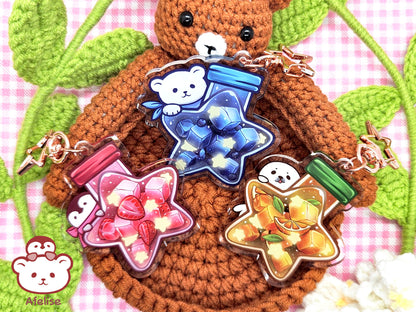 Star Galaxy Bottle Drink Acrylic Keychain