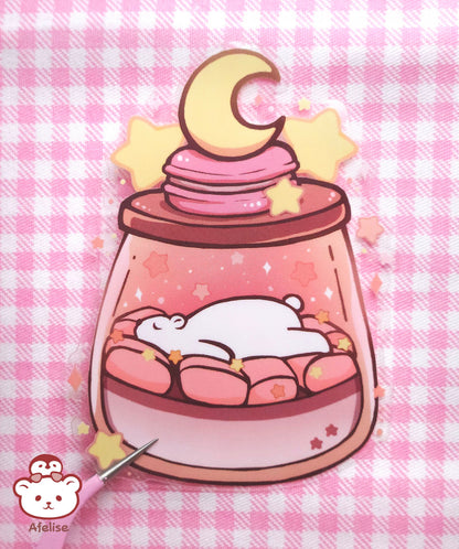 Polar Bear Food Art Transparent Die Cut Stickers