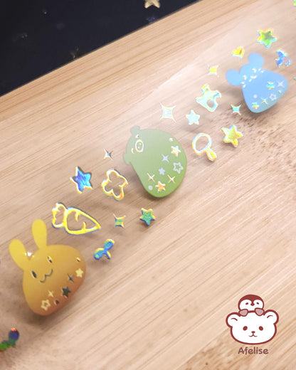 Gummy Animals Gold Foiled PET Tape roll