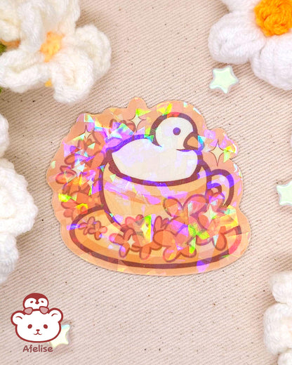 Flower Tea with Duck Stickers