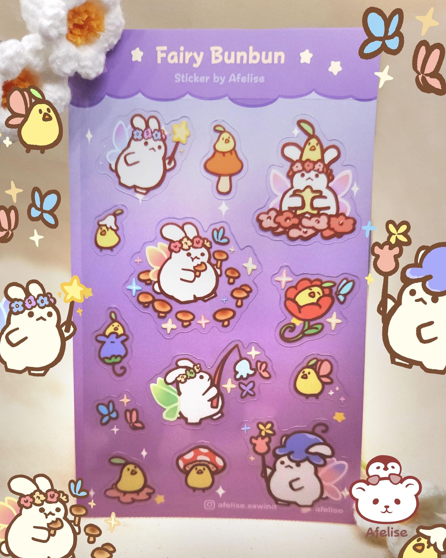 Fairy Pompom Bunbun Sticker Sheet